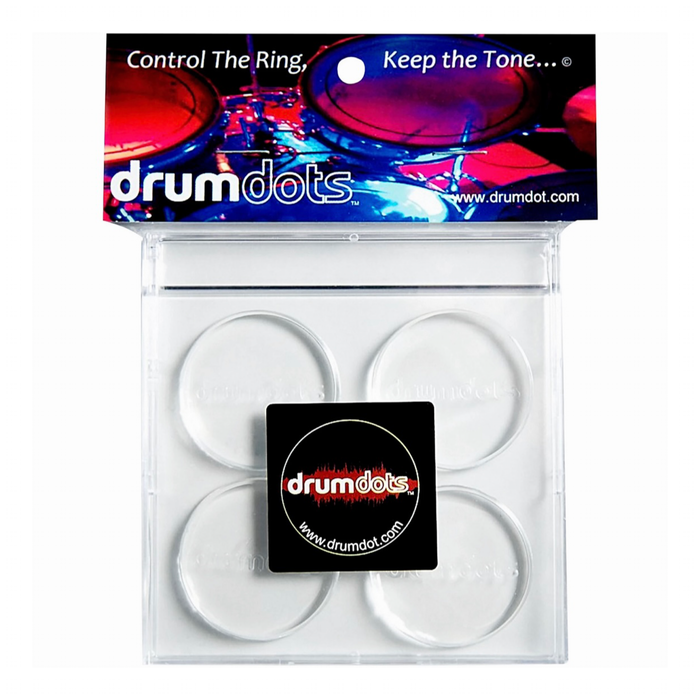 DrumDots Original Drum DampenersClear 4pk Tone Control