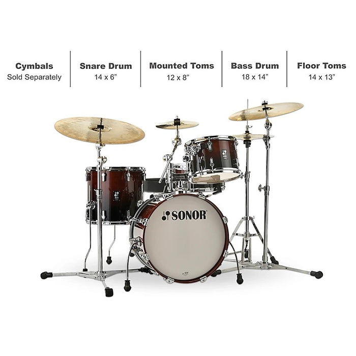 SONOR  AQ2 Bop Maple 4-Piece Shell Pack Brown Fade