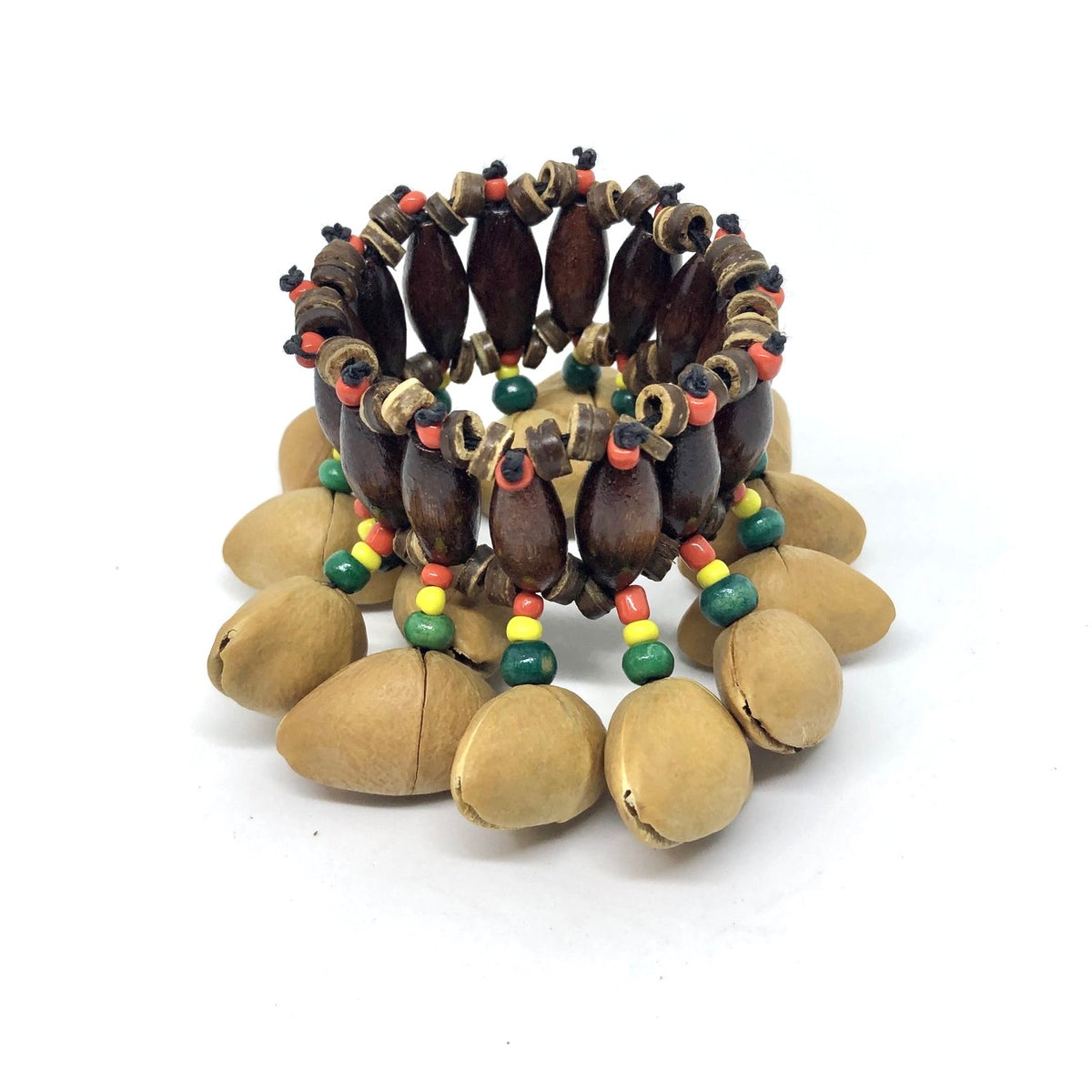 Nut Spirit Rattle Beaded Kenari Nut Shaker Rattle Bracelet — Drum Supply